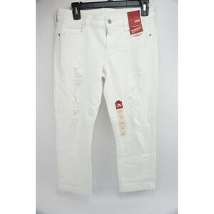New With Tags Arizona Jean Company‎ Women's White Casual Distressed Crop 7